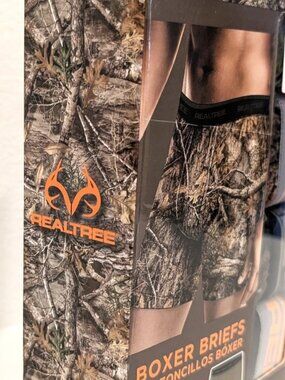 Realtree Mens Camo 6 Inch Boxer Briefs 4 Pack Size Medium NIB